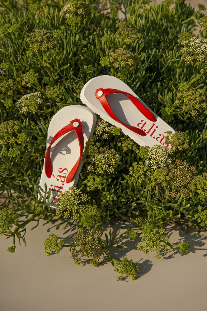 
                  
                    Flos Rubber Flip Flops Off-white/Paprika Red
                  
                