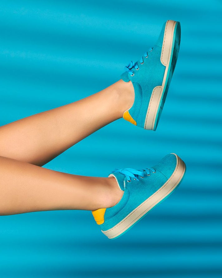 
                  
                    Sapatos com atacadores Asher em Mali Recycled Vintage | Azul Ciel Acide
                  
                