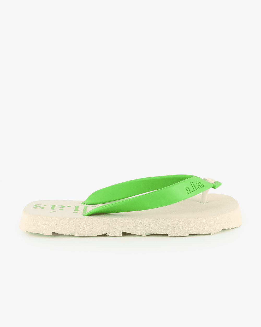 Flos Rubber Flip Flops Off-white/Vibrant Green